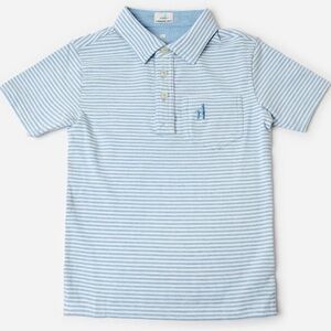 johnnie-o The Original Jr. Polo Dante Stripe  in Gulf Blue